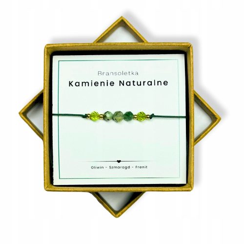  Bracciale realizzato con pietre naturali - Peridoto, Smeraldo, Frenit Regalo da DONNA