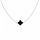  Collana girocollo in argento trifoglio, onice nero PR.925, 40cm