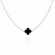  Collana girocollo in argento trifoglio, onice nero PR.925, 40cm