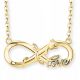  Collana Infinito in Oro con Rosa PLACCATA IN ORO 585 Forever Love ARGENTO 925