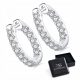  KM80 Orecchini a cerchio in argento con cristalli Moissanity 0,023 ct in argento 925