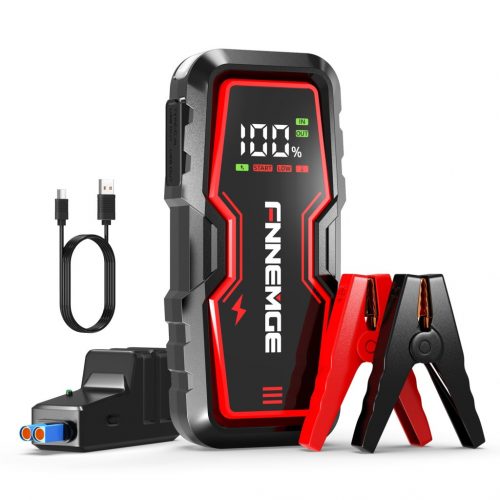  FNNEMGE Jump Starter Powerbank 5000A per batterie LED USB 12V