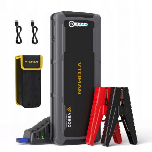  VTOMAN V2500 2500A Jump Starter Powerbank per batterie 12V Torcia LED