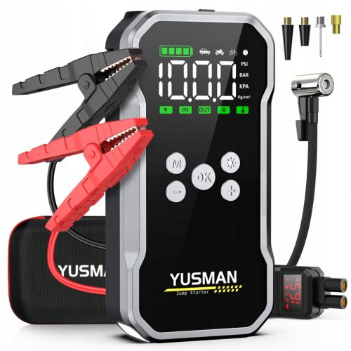  YUSMAN Avviamento Powerbank 4000A 12V Compressore 150PSI 15800mAh LCD LED