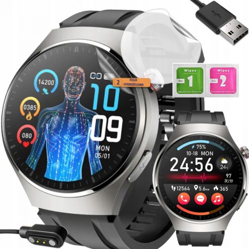 OROLOGIO CARDIO DA UOMO SMARTWATCH MISURAZIONE DELLO ZUCCHERO NEL SANGUE + TEMPERATURA