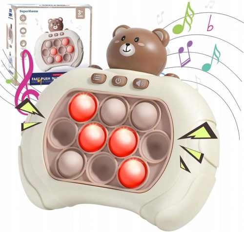  Console di gioco elettronica Pop It, Orsacchiotto, Antistress, per bambini e adulti