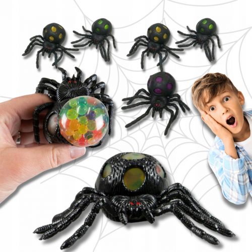  6 squishy GNIOTEK SPIDER GEL RAGNI IN GOMMA REALISTICI HALLOWEEN