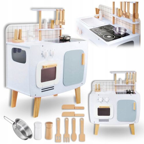  CUCINA IN LEGNO PER RAGAZZO GIOCATTOLO CREATIVO SET REGALO BLU