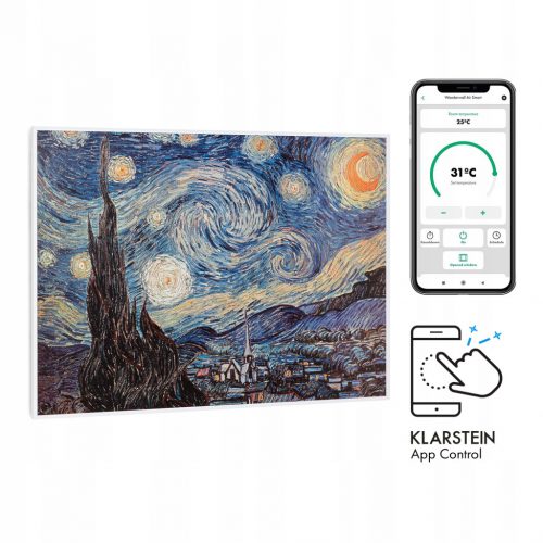  Stufa a infrarossi Klarstein Wonderwall Air Art Smart Starry Night 80 x 60 cm 500 W