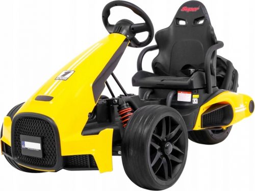  GOKART ELETTRICO BOLID 12V 2 MOTORI RUOTE EVA GIALLO