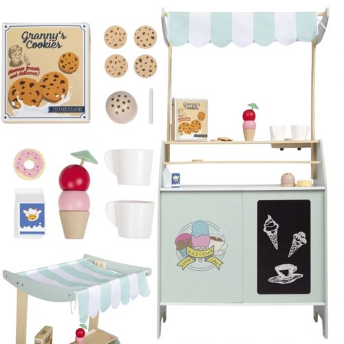  Bar Caffè in Legno 50 x 99 x 40 cm Stand Gelato per Bambini 3+