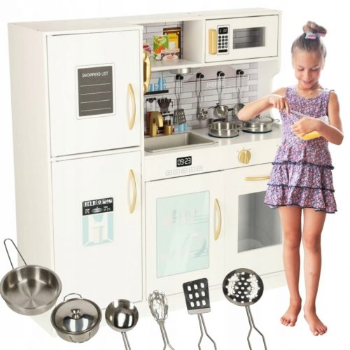  Cucina per bambini in legno con frigorifero e accessori