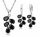  SET DA DONNA CRISTALLI PLACCATI ARGENTO NERO P 2186