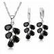  SET DA DONNA CRISTALLI PLACCATI ARGENTO NERO P 2186