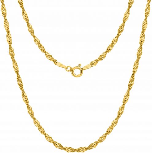  COLLANA DA DONNA CATENA IN ORO SINGAPORE ARGENTO 925 45 CM