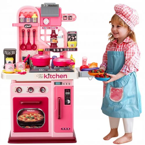  Cucina per bambini GRANDE accessori per forno ad acqua corrente rosa