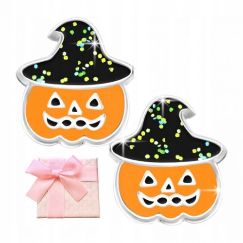  ORECCHINI IN ARGENTO ZUCCA ORECCHINI DI HALLOWEEN PER BAMBINA ZUCCHE IN REGALO