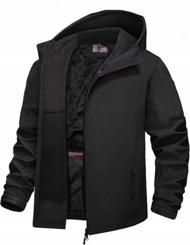  CALDA GIACCA SOFTSHELL DA UOMO PELLICCIA 5000 CAPPUCCIO INVERNALE NERO XXXL 3XL