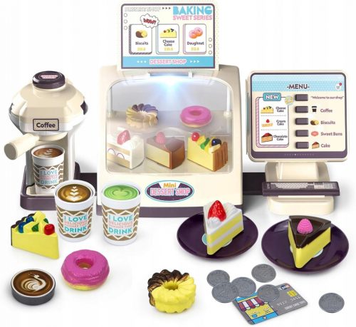  SET REGISTRATORE DI CASSA NEGOZIO PER BAMBINI con MACCHINA PER CAFFÈ E DOLCI