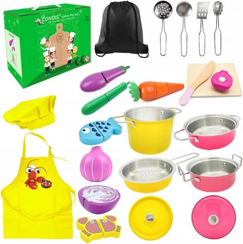  Set Accessori Cucina per Bambini - 22 Elementi