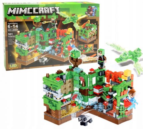  Attacco Minecraft alla FORTEZZA Verde 501 pezzi. 2xLED