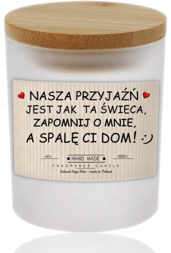  CANDELA PER UN AMICO CON IL CUORE, BRUCIA LA TUA CASA, DECORATA IN REGALO per 40 ore