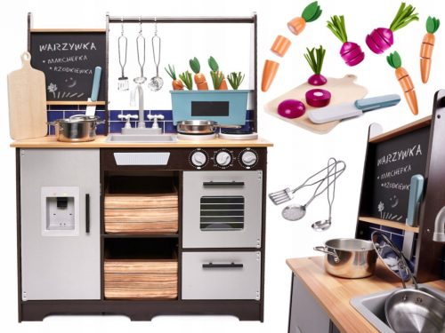  Ikonka Cucina per bambini in legno MDF con accessori LOFT XXL, 96 cm