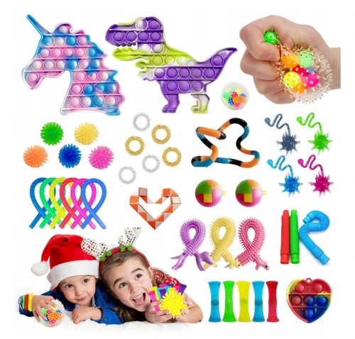  SET GIOCATTOLI ANTISTRESS FIDGET TOYS BUBBLE 40 pz