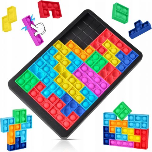  PUZZLE IN SILICONE TETRIS GIOCATTOLO SENSORIALE PUZZLE BOLLE ANTISTRESS