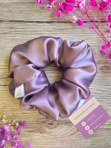  Elastico per capelli maxi in seta MAUVE - EDDASILK