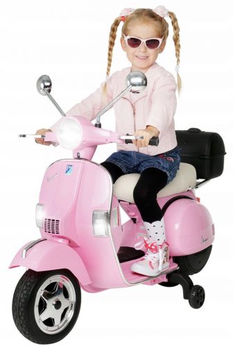  SCOOTER VESPA PX PER BAMBINI PNEUMATICI EVA TARGA LED RUOTE SUONO