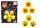  Set di palline di gomma Emoji gialle 6 pz