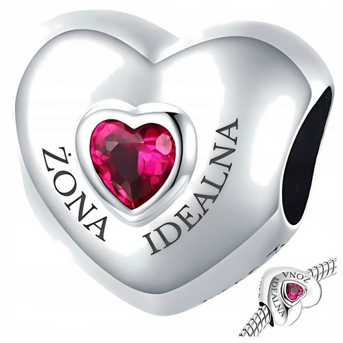  CIONDOLI CUORE ciondolo con zirconi amore MOGLIE PERFETTA in argento sterling 925 PERLINE