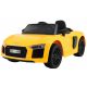  Audi R8 Spyder gialla a batteria EVA, telecomando Free Start Radio MP3 LED