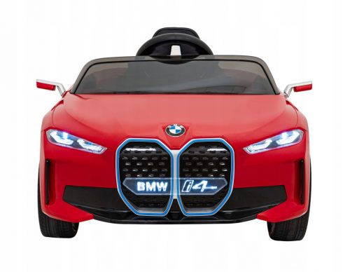  Macchinina BMW i4 per bambini a batteria Rossa + Avvio gratuito + EVA + Ecopelle