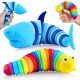  Fidget Slug Toys, Fidget Sensory Toy per bambini, Giocattolo antistress