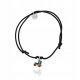  Bracciale in argento per bambini, cordino nero, trattore blu 925