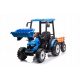  MEGA Trattore per bambini a batteria con rimorchio D68 Blu 24V