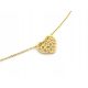  Collana celebrity in argento 925 placcato oro con cuore traforato e cuoricino