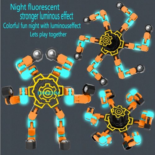 1 pz/lotto Fidget Spinner Luminoso Deformazione Decompressione Giroscopio Luminoso