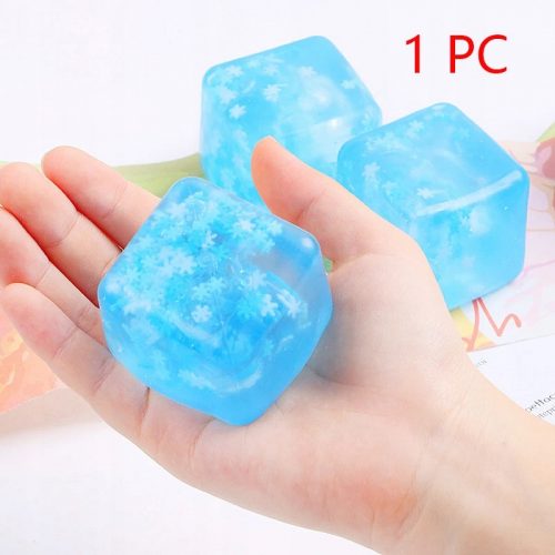  Fiocco di neve blu cubetti di ghiaccio antistress palla elastica da spremere decompressione