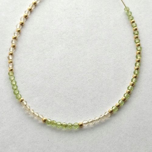  Bracciale con pietre naturali peridoto e citrino