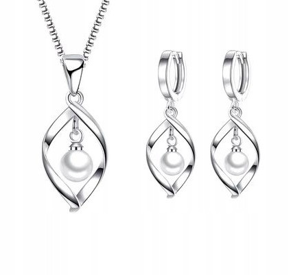  SET DA DONNA, ORECCHINI CON COLLANA DI PERLE PLACCATE IN ARGENTO, P, 2360