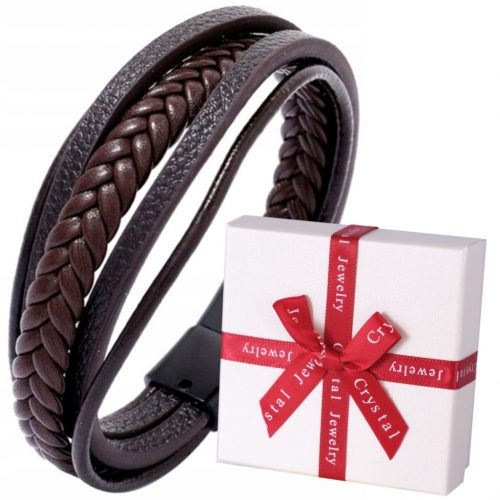  BRACCIALE DA UOMO NERO, CINTURINO IN ACCIAIO INOSSIDABILE + CONFEZIONE REGALO