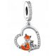  MD charms ciondolo cuore volpe volpe pietre S925