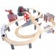 BINARI FERROVIARI IN LEGNO A BATTERIA SET CARROZZINE PER BAMBINI XL 4,8 M