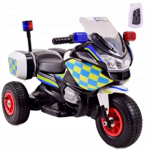  MOTO DELLA POLIZIA CON GALLO, RUOTE GONFIATE, SUONI, DUE MOTORI, TELECOMANDO/A608