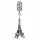  Charm Torre Eiffel in argento 925 pendente con zirconi