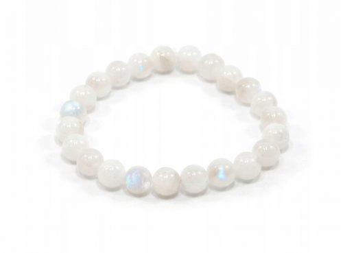  Bracciale naturale MOONSTONE, palline lisce, 8mm