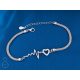  BRACCIALE IN ARGENTO LINEA VITA CUORE ZIRCONIO RODIATO PER UN REGALO